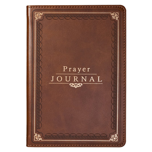 PRAYER JOURNAL WITH SCRIPTURES BROWN LUXLEATHER