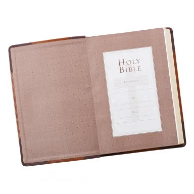 B KJV LARGE PRINT THINLINE BIBLE BROWN PORTFOLIO RED LETTER EDITION
