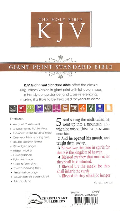 B KJV GIANT PRINT BIBLE 2-TONE BLACK (RED LETTER EDITION)