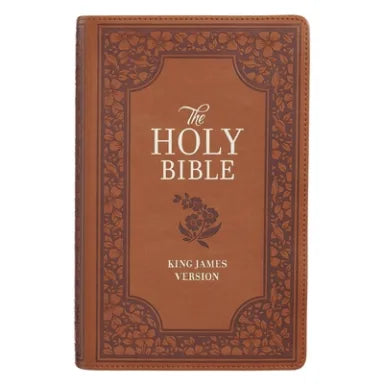 B KJV GIANT PRINT BIBLE INDEXED TAN FLOWERS (RED LETTER EDITION)