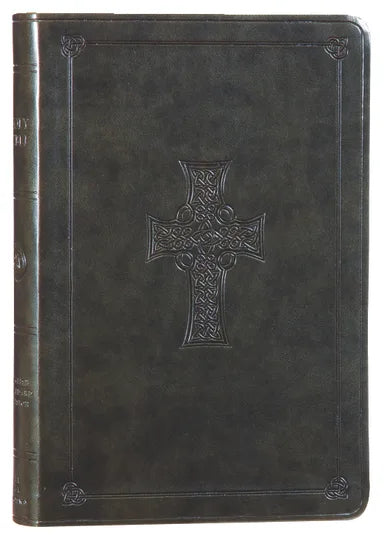 B ESV LARGE PRINT VALUE THINLINE BIBLE OLIVE CELTIC CROSS (BLACK LETTER EDITION)