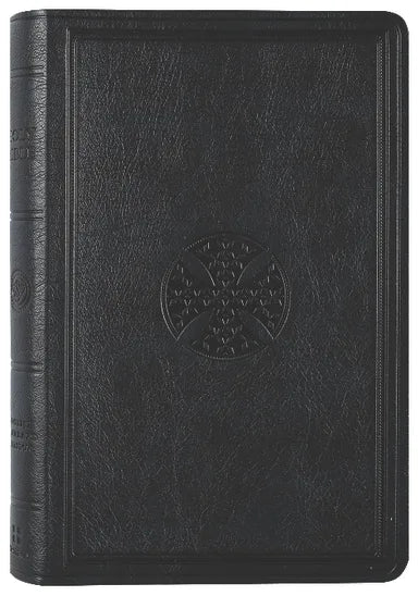 B ESV LARGE PRINT VALUE THINLINE BIBLE NAVY MOSAIC CROSS DESIGN (BLACK LETTER EDITION)