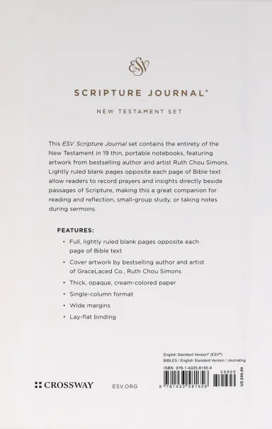 B ESV SCRIPTURE JOURNAL NEW TESTAMENT (SET OF 19) ARTWORK BY RUTH CHOU SIMONS (BLACK LETTER EDITION)