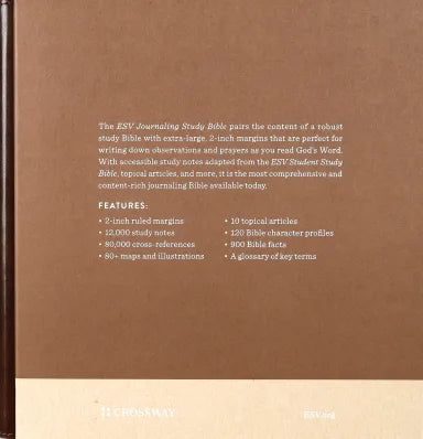 B ESV JOURNALING STUDY BIBLE BROWN/CHESTNUT TIMELESS DESIGN