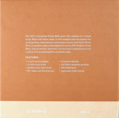 B ESV JOURNALING STUDY BIBLE BROWN FLAP WITH STRAP