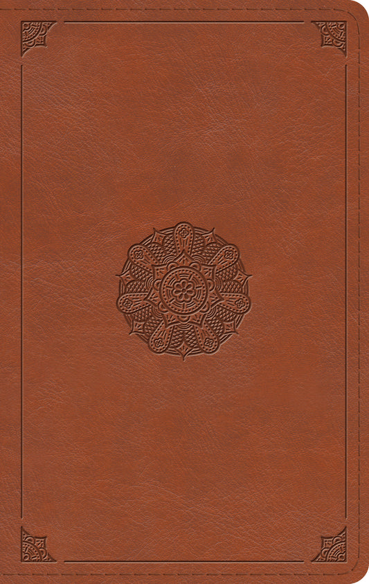 ESV LARGE PRINT THINLINE BIBLE  ENGLISH SADDLE  EMBLEM DESIGN
