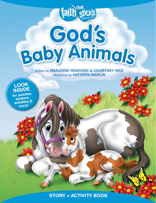 GOD'S BABY ANIMALS (INCL. STICKERS & PUZZLES) (FAITH THAT STICKS STORY & ACTIVITY BOOK SERIES)
