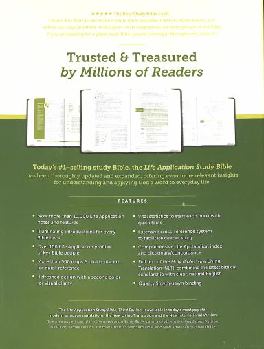 NLT LIFE APPLICATION STUDY BIBLE 3RD EDITION BROWN/MAHOGANY (RED LETTER EDITION)20%