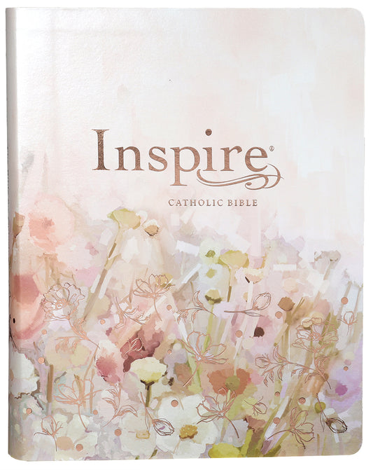 NLT INSPIRE CATHOLIC BIBLE LARGE PRINT PINK FIELDS WITH ROSE GOLD (BLACK LETTER EDITION)