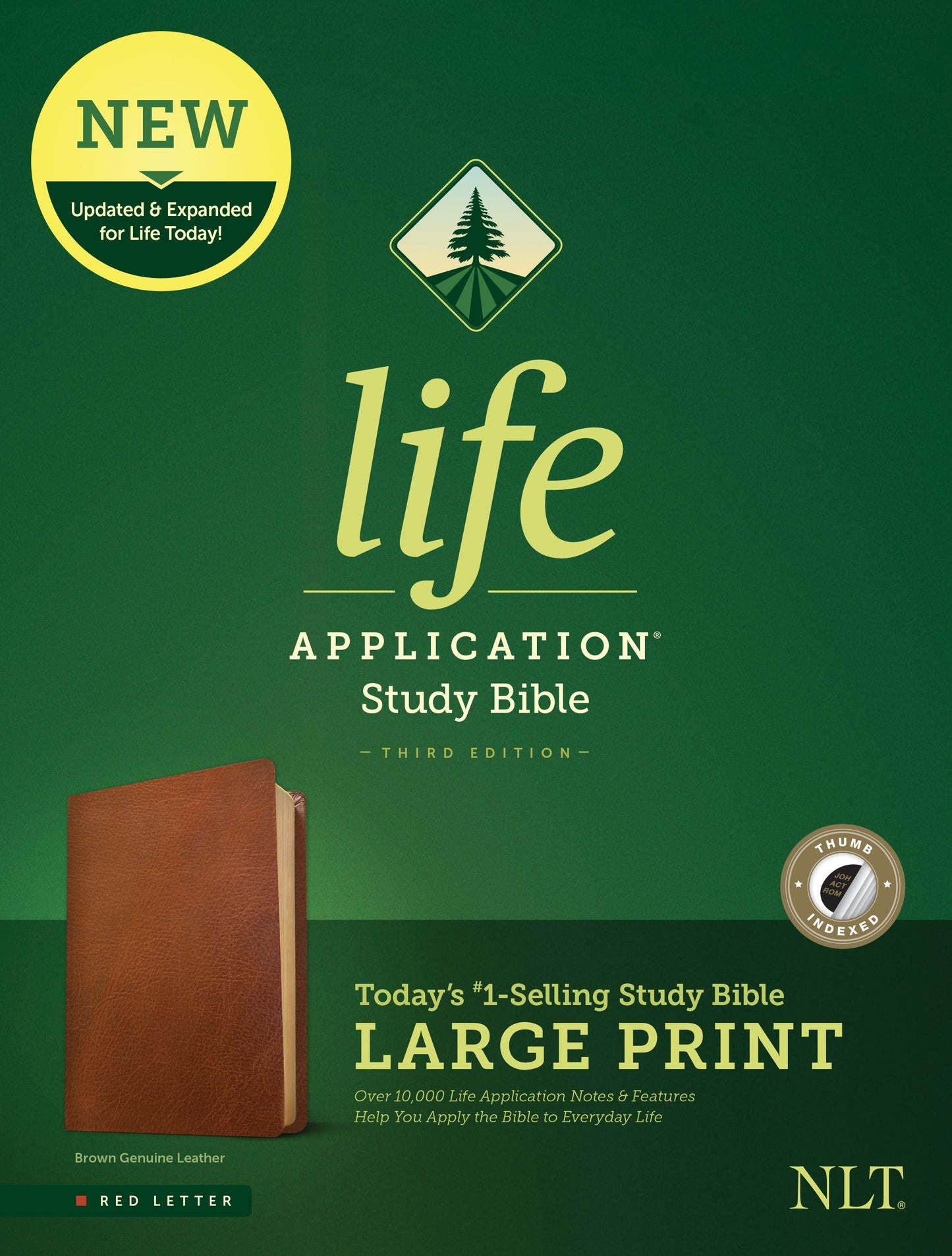 NLT LIFE APPLICATION STUDY BIBLE 3RD EDITION LARGE PRINT BROWN INDEXED (RED LETTER EDITION)