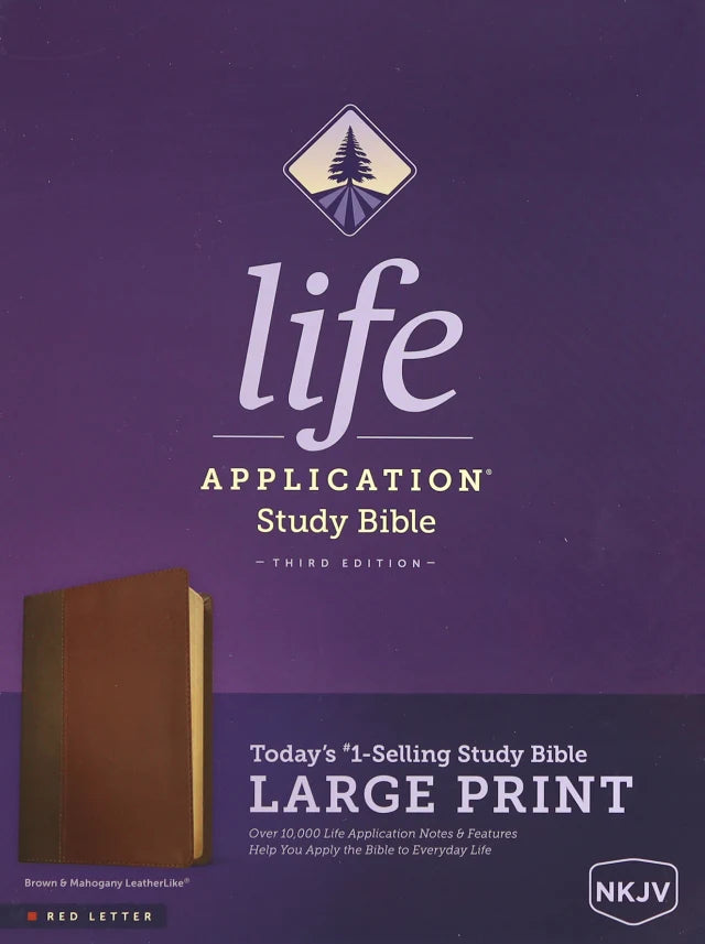 NKJV LIFE APPLICATION STUDY BIBLE 3RD EDITION LARGE PRINT BROWN/MAHOGANY (RED LETTER EDITION)