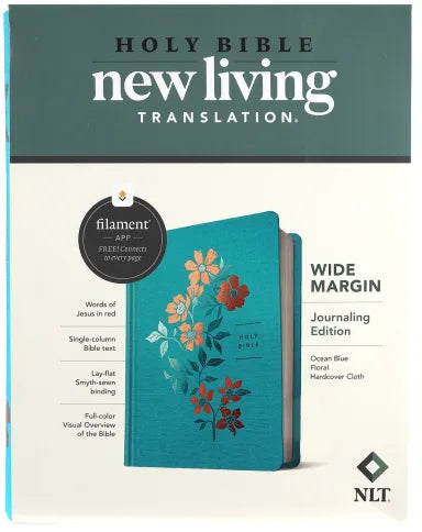 B NLT WIDE MARGIN BIBLE FILAMENT ENABLED EDITION OCEAN BLUE FLORAL (RED LETTER EDITION)