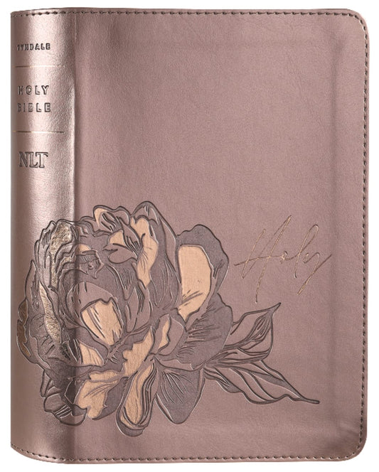 B NLT COMPACT GIANT PRINT BIBLE FILAMENT ENABLED EDITION ROSE METALLIC PEONY (RED LETTER EDITION)