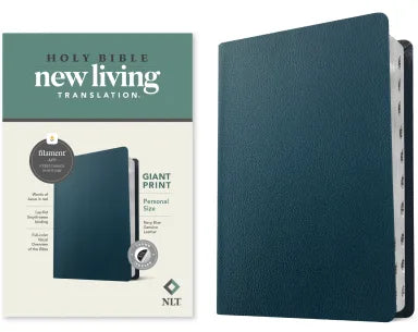 NLT PERSONAL SIZE GIANT PRINT BIBLE FILAMENT ENABLED EDITION NAVY BLUE INDEXED (RED LETTER EDITION)