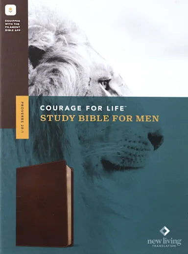 NLT COURAGE FOR LIFE STUDY BIBLE FOR MEN FILAMENT-ENABLED EDITION RUSTIC BROWN LION