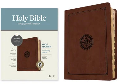 KJV WIDE MARGIN BIBLE FILAMENT ENABLED EDITION DARK BROWN MEDALLION INDEXED (RED LETTER EDITION)