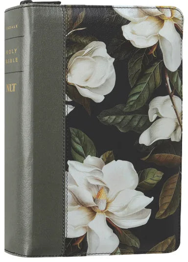 NLT COMPACT GIANT PRINT ZIPPER BIBLE FILAMENT-ENABLED EDITION MAGNOLIA SAGE GREEN INDEXED (RED LETTER EDITION)