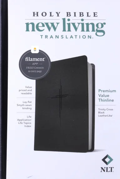 NLT PREMIUM VALUE THINLINE BIBLE  FILAMENT-ENABLED EDITION  TRINITY CROSS BLACK