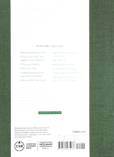 CSB HE READS TRUTH BIBLE GREEN