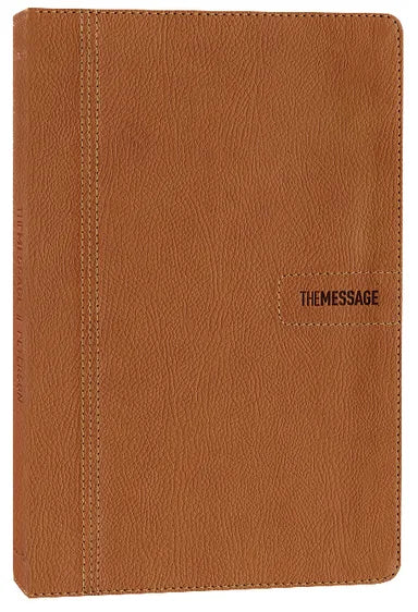 B MESSAGE SLIMLINE BIBLE SADDLE TAN (BLACK LETTER EDITION)