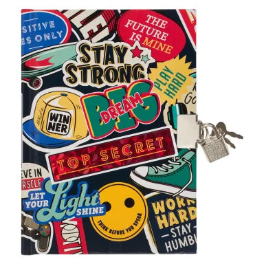 JOURNAL/DIARY WITH LOCK FOR BOYS: BE STRONG  JOSH. 1:9 (STAY STRONG SON)