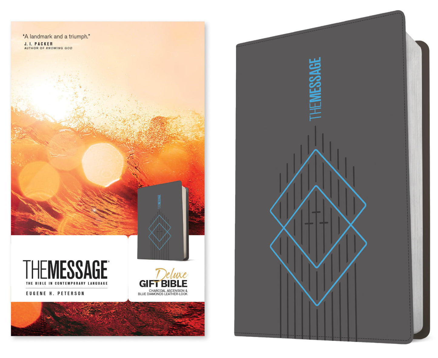 B MESSAGE DELUXE GIFT BIBLE CHARCOAL ASCENSION AND BLUE DIAMONDS