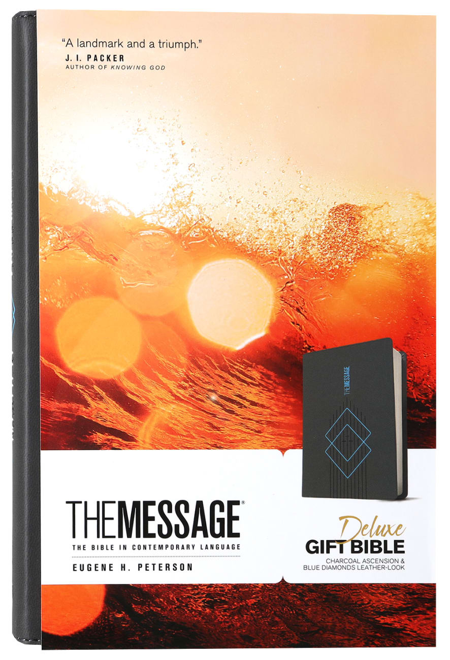 B MESSAGE DELUXE GIFT BIBLE CHARCOAL ASCENSION AND BLUE DIAMONDS