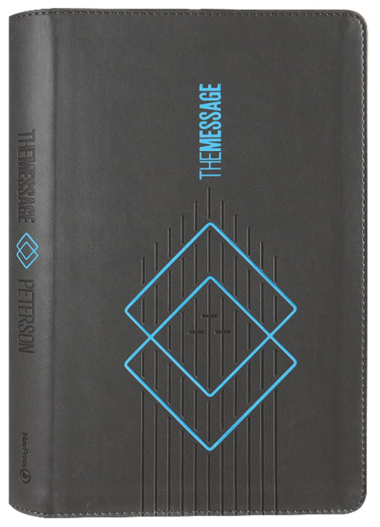B MESSAGE DELUXE GIFT BIBLE CHARCOAL ASCENSION AND BLUE DIAMONDS