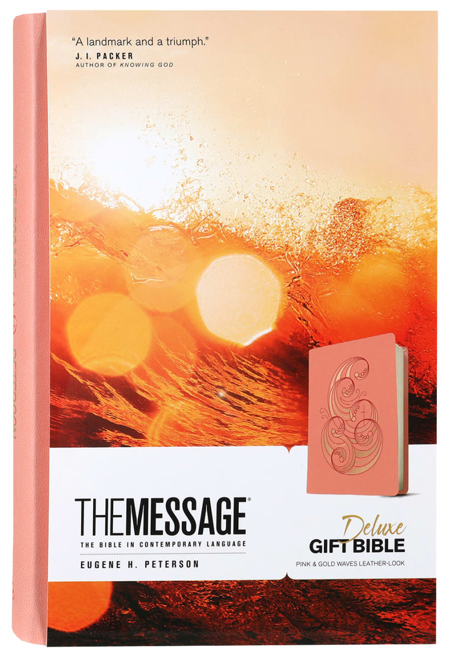 B MESSAGE DELUXE GIFT BIBLE PINK AND GOLD WAVES