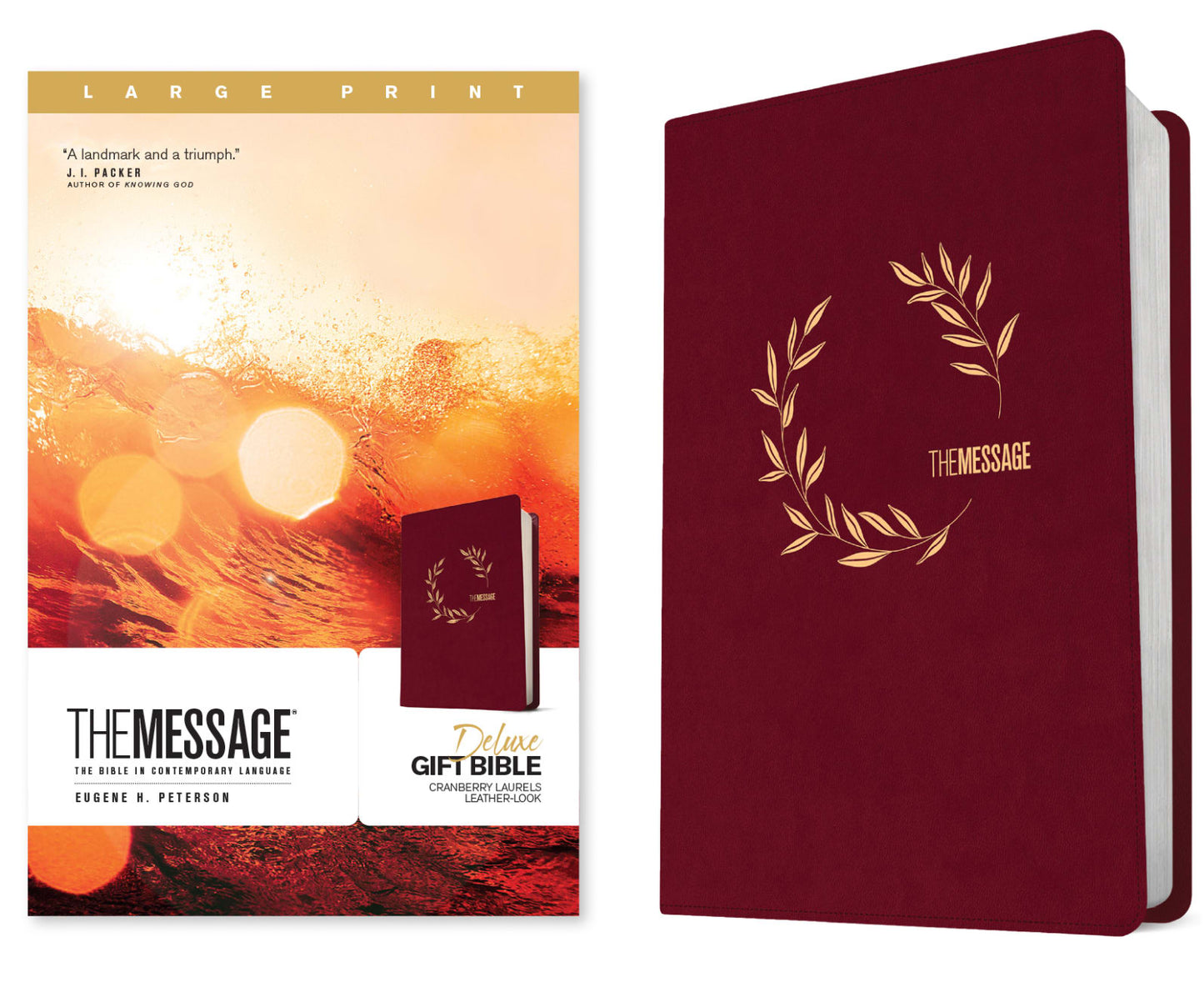 B MESSAGE DELUXE GIFT BIBLE LARGE PRINT CRANBERRY LAURELS