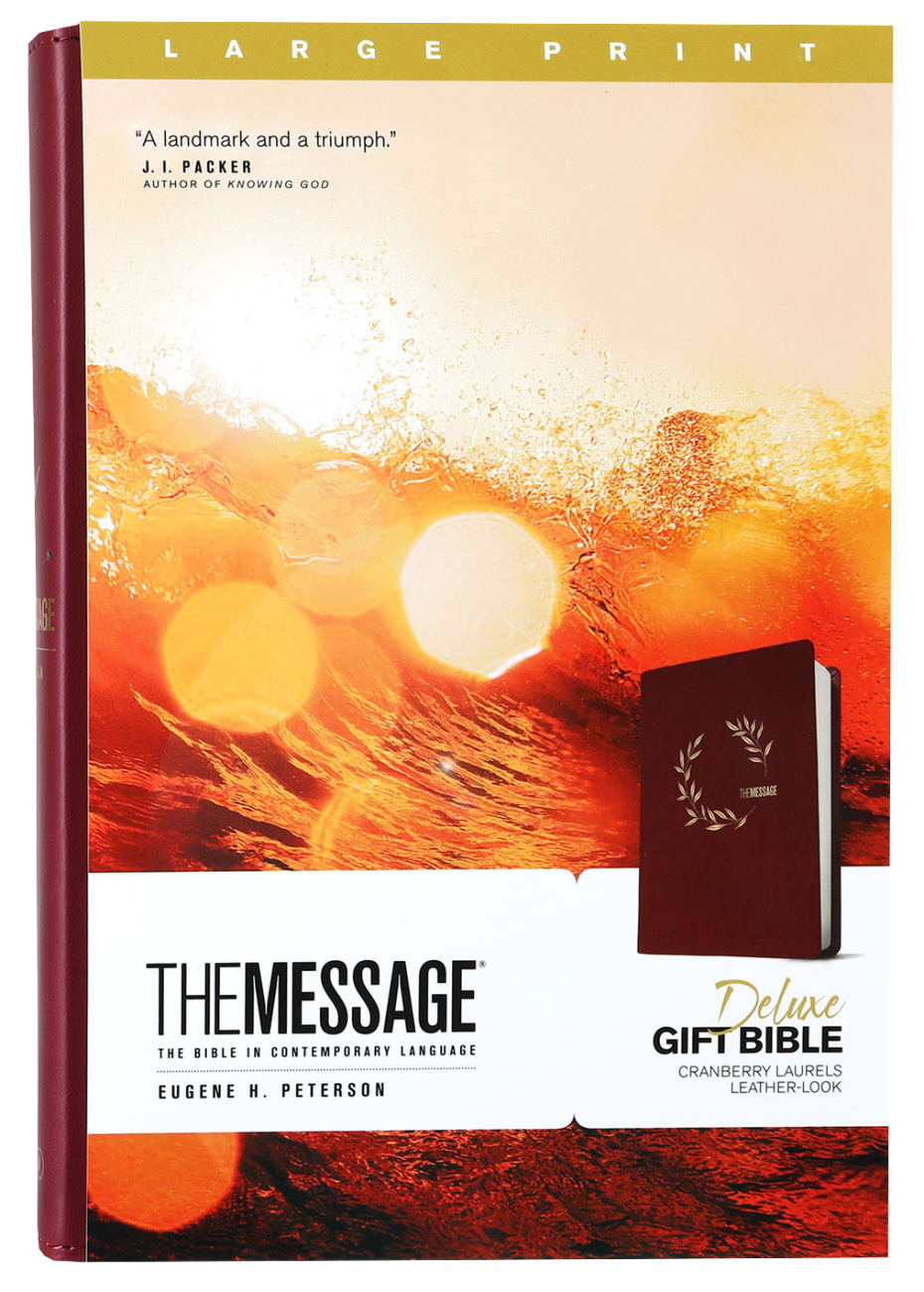 B MESSAGE DELUXE GIFT BIBLE LARGE PRINT CRANBERRY LAURELS