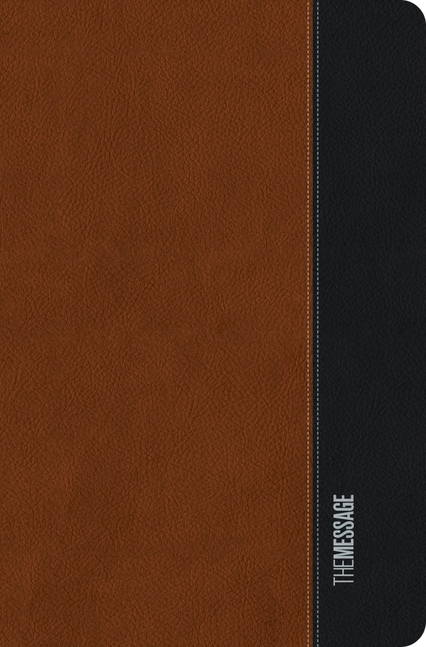 B MESSAGE DELUXE GIFT BIBLE LARGE PRINT SADDLE TAN/BLACK