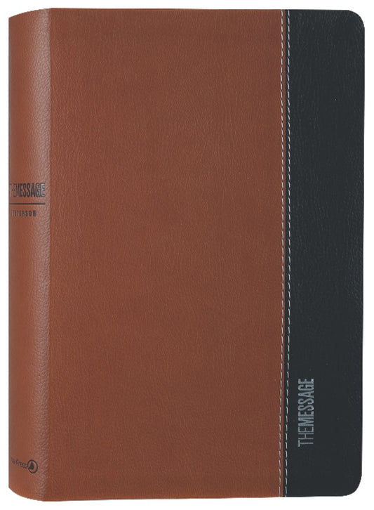 B MESSAGE DELUXE GIFT BIBLE LARGE PRINT SADDLE TAN/BLACK