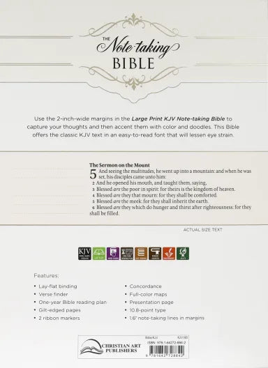 KJV LARGE PRINT NOTE-TAKING BIBLE BURGUNDY (BLACK LETTER EDITION)