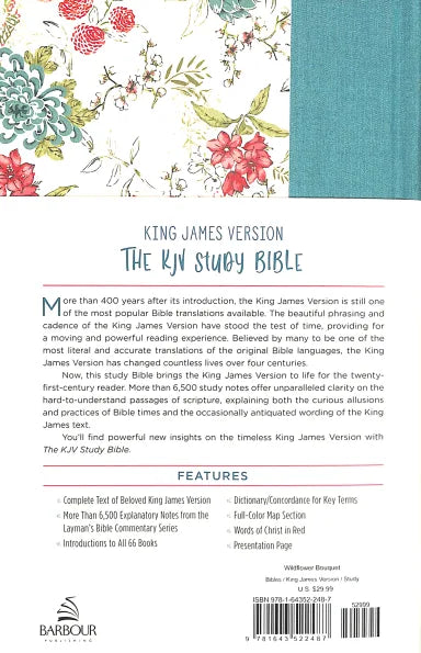 KJV STUDY BIBLE FLORAL (RED LETTER EDITION)