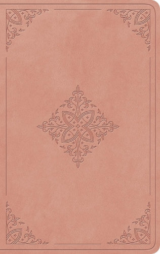 B ESV GIANT PRINT VALUE PERSONAL SIZE BIBLE BLUSH ROSE FLEUR-DE-LIS DESIGN (RED LETTER EDITION)