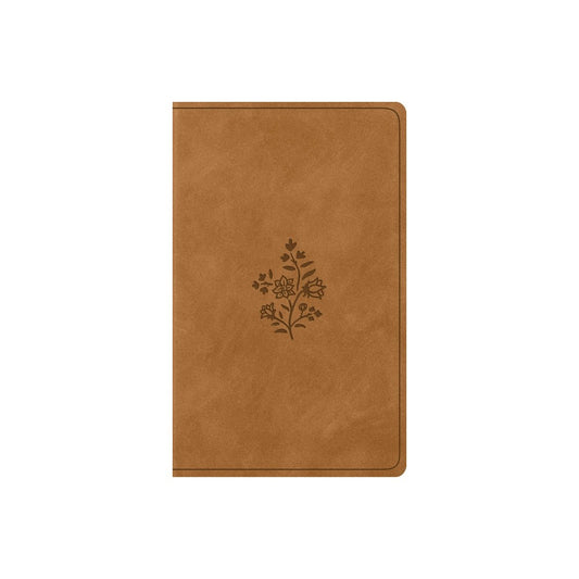 B ESV VEST POCKET NEW TESTAMENT WITH PSALMS AND PROVERBS  NUBUCK CARAMEL  WILDFLOWER DESIGN (RED LETTER EDITION)