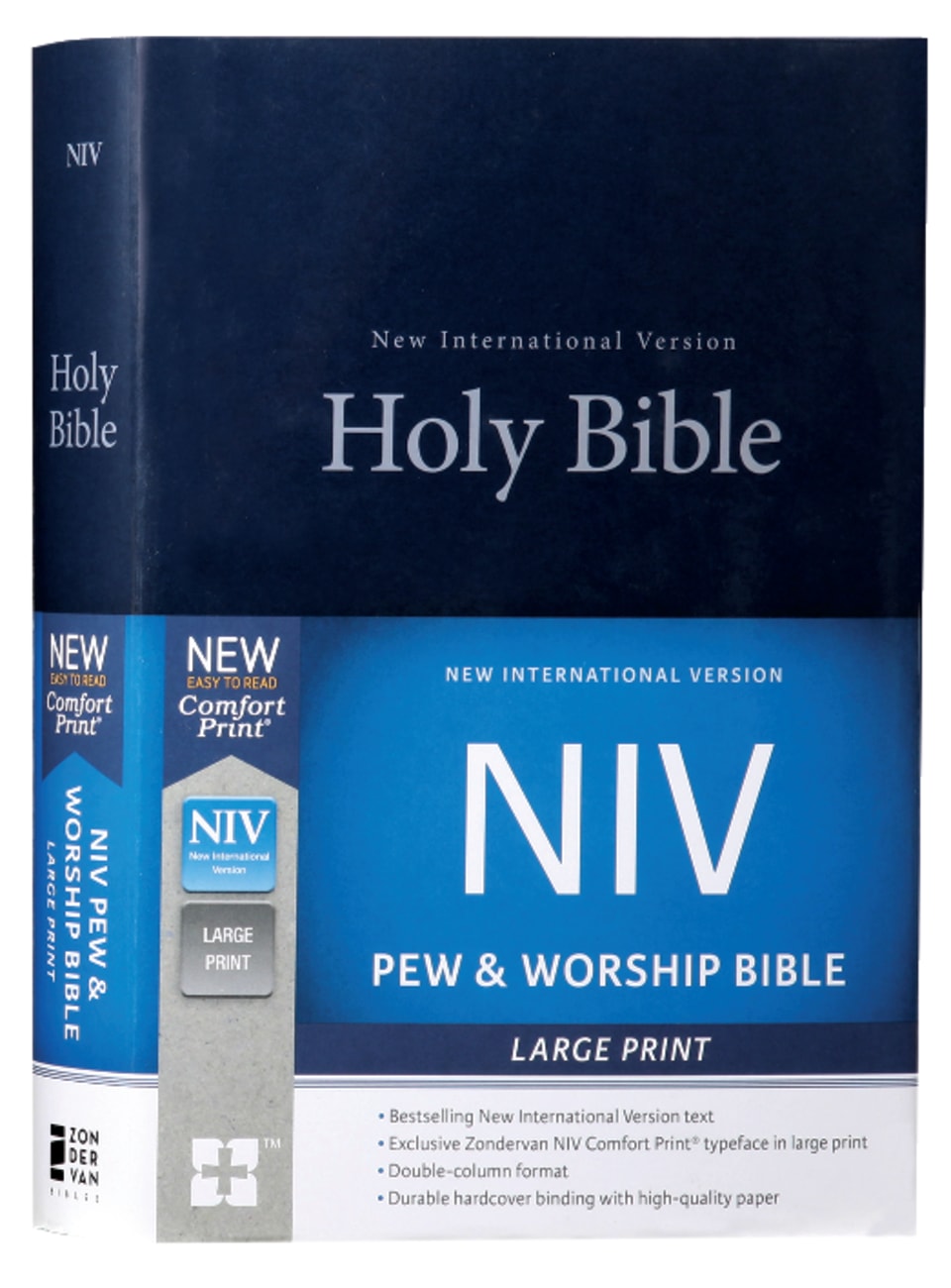 B NIV PEW AND WORSHIP BIBLE LARGE PRINT BLUE (BLACK LETTER EDITION)