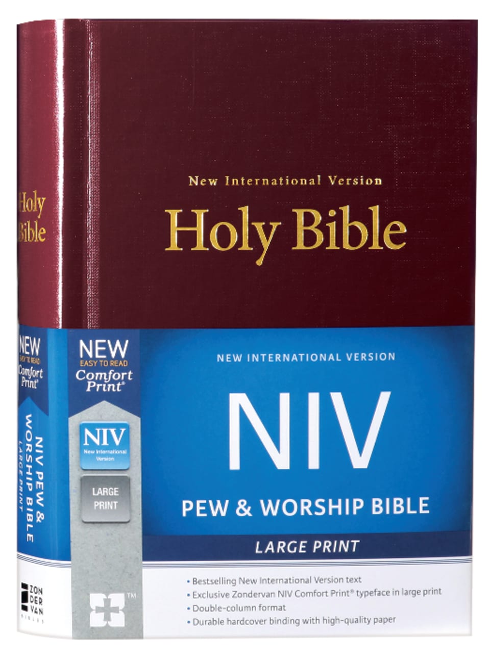 B NIV PEW AND WORSHIP BIBLE LARGE PRINT BURGUNDY (BLACK LETTER EDITION)