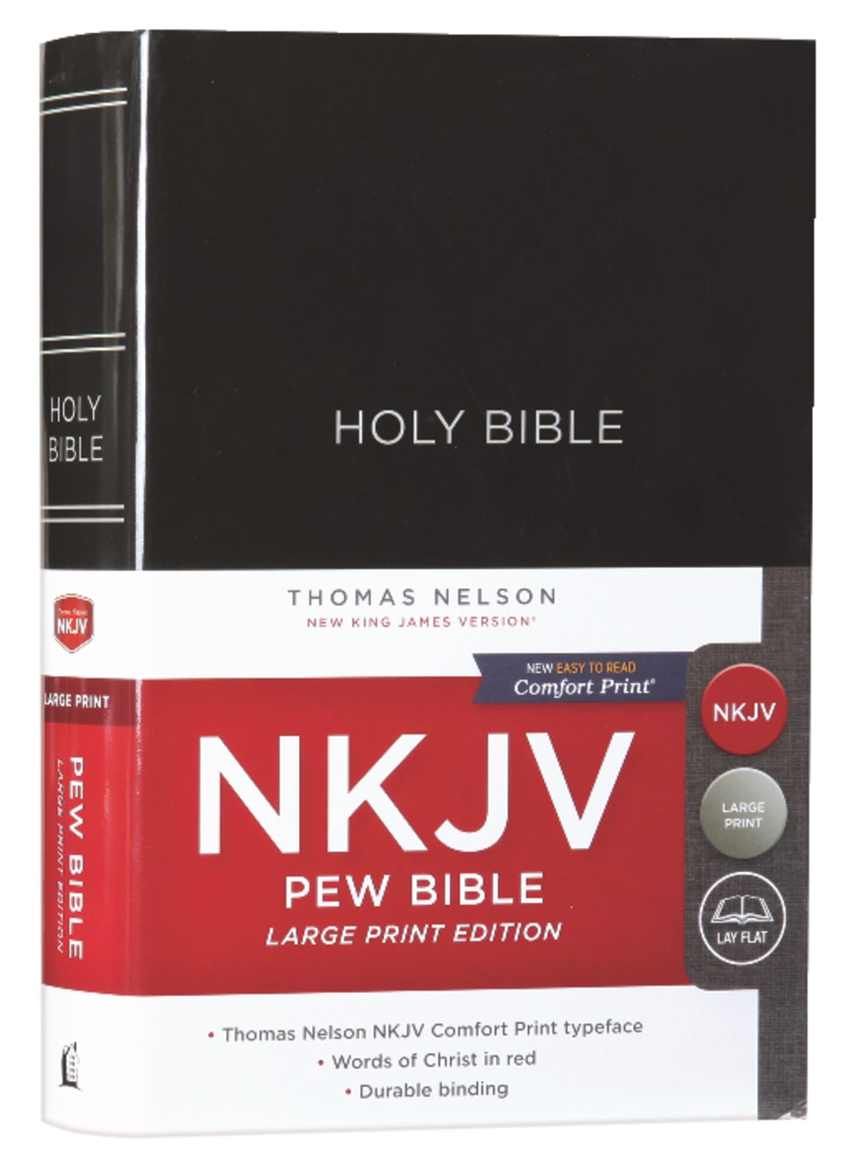 B NKJV PEW BIBLE LARGE PRINT BLACK (RED LETTER EDITION)