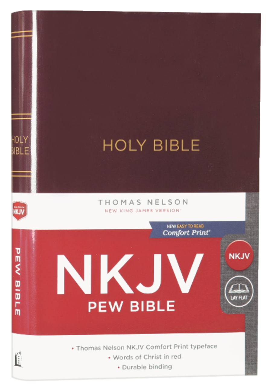 B NKJV PEW BIBLE BURGUNDY (RED LETTER EDITION)