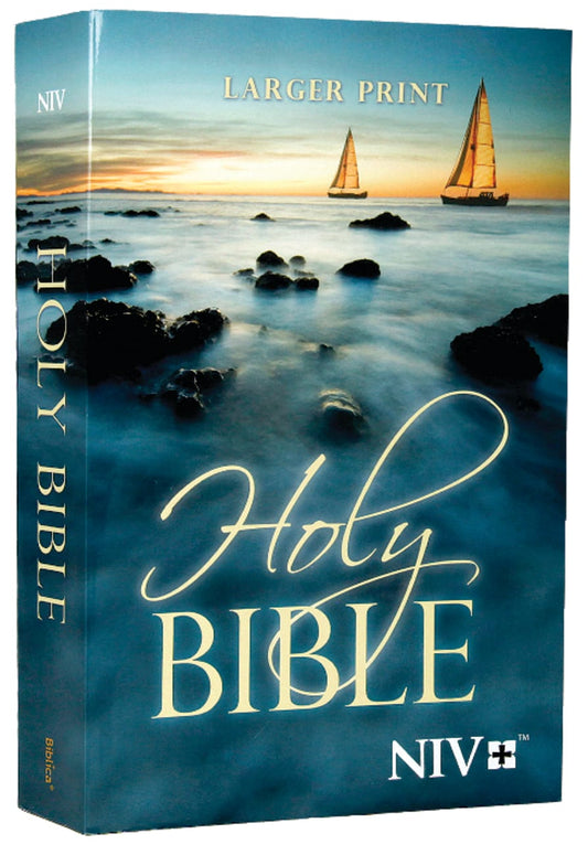 B NIV HOLY BIBLE LARGER PRINT BLUE BOAT (BLACK LETTER)